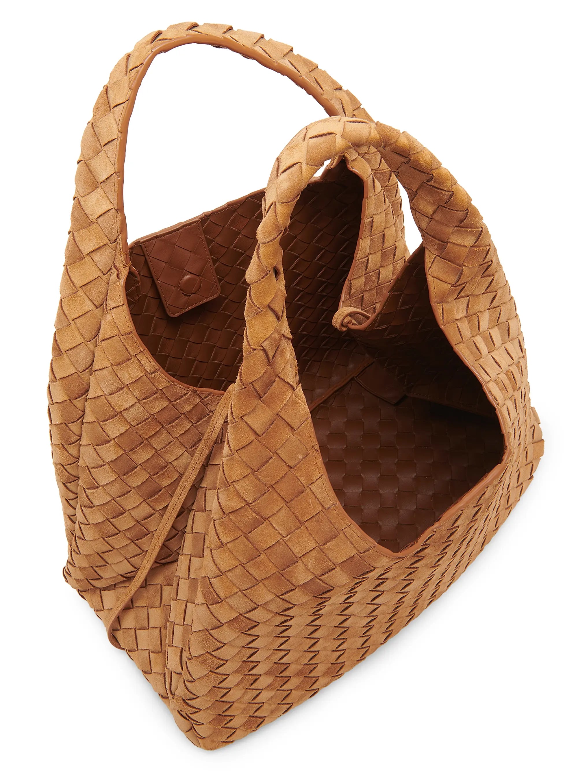Bottega Veneta Large Campana Intrecciato Suede Shoulder Bag