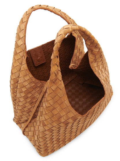 Bottega Veneta Large Campana Intrecciato Suede Shoulder Bag