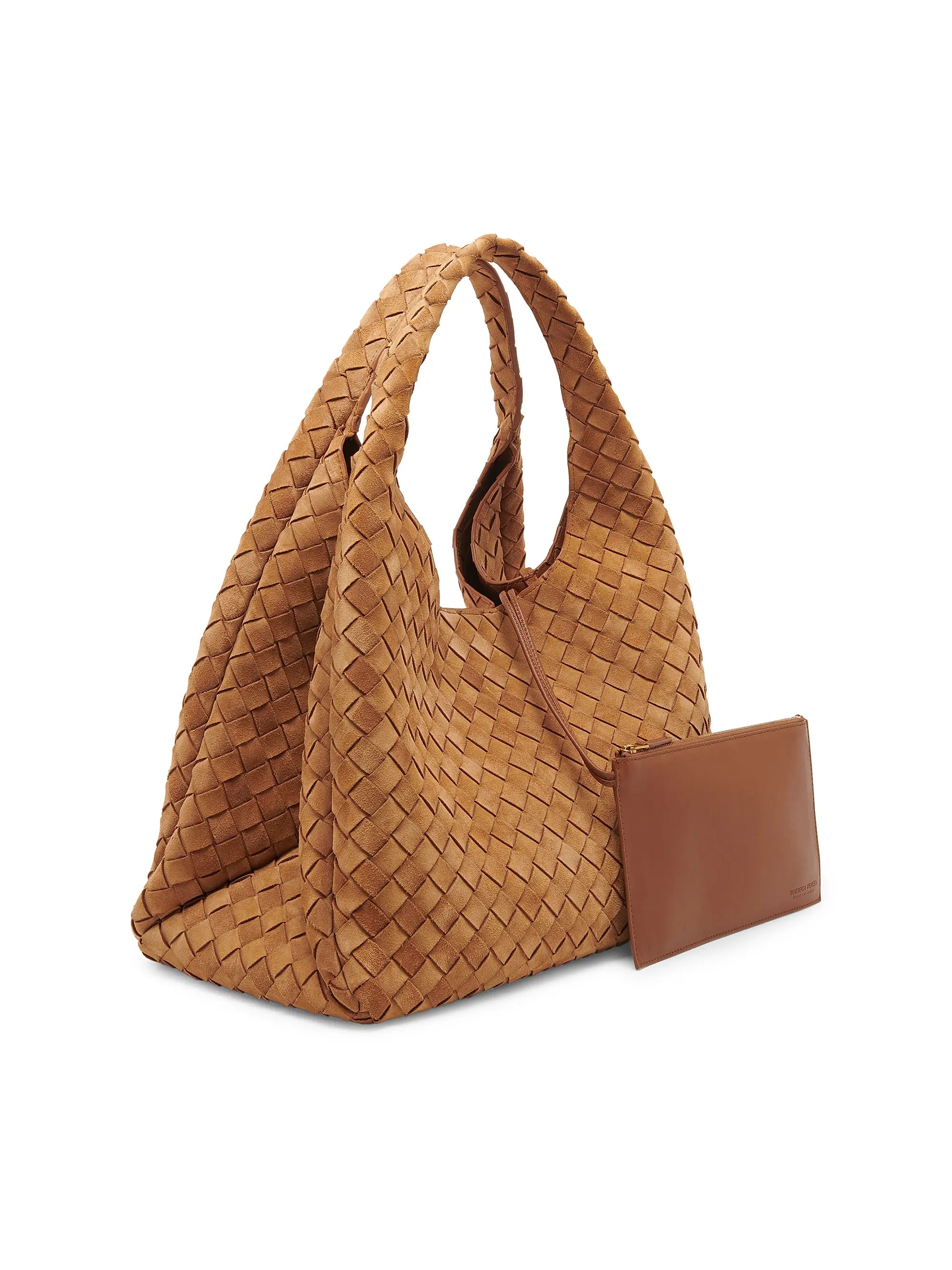 Bottega Veneta Large Campana Intrecciato Suede Shoulder Bag
