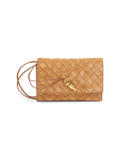 Bottega Veneta Andiamo Intrecciato Suede Pouch