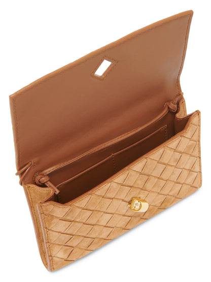 Bottega Veneta Andiamo Intrecciato Suede Pouch