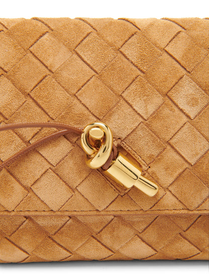 Bottega Veneta Andiamo Intrecciato Suede Pouch