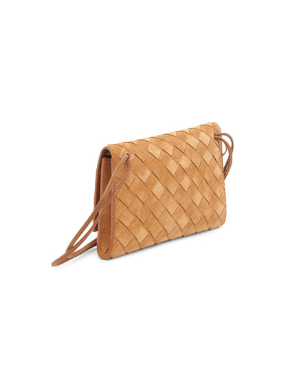 Bottega Veneta Andiamo Intrecciato Suede Pouch