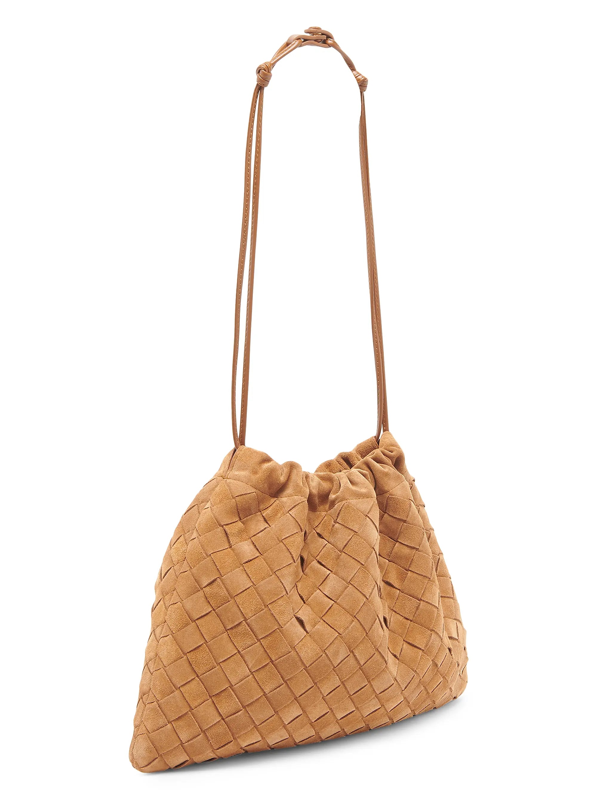 Bottega Veneta Medium Dustbag Intrecciato Suede Shoulder Bag