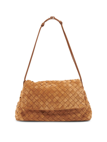 Bottega Veneta Giorno Intrecciato Suede Shoulder Bag