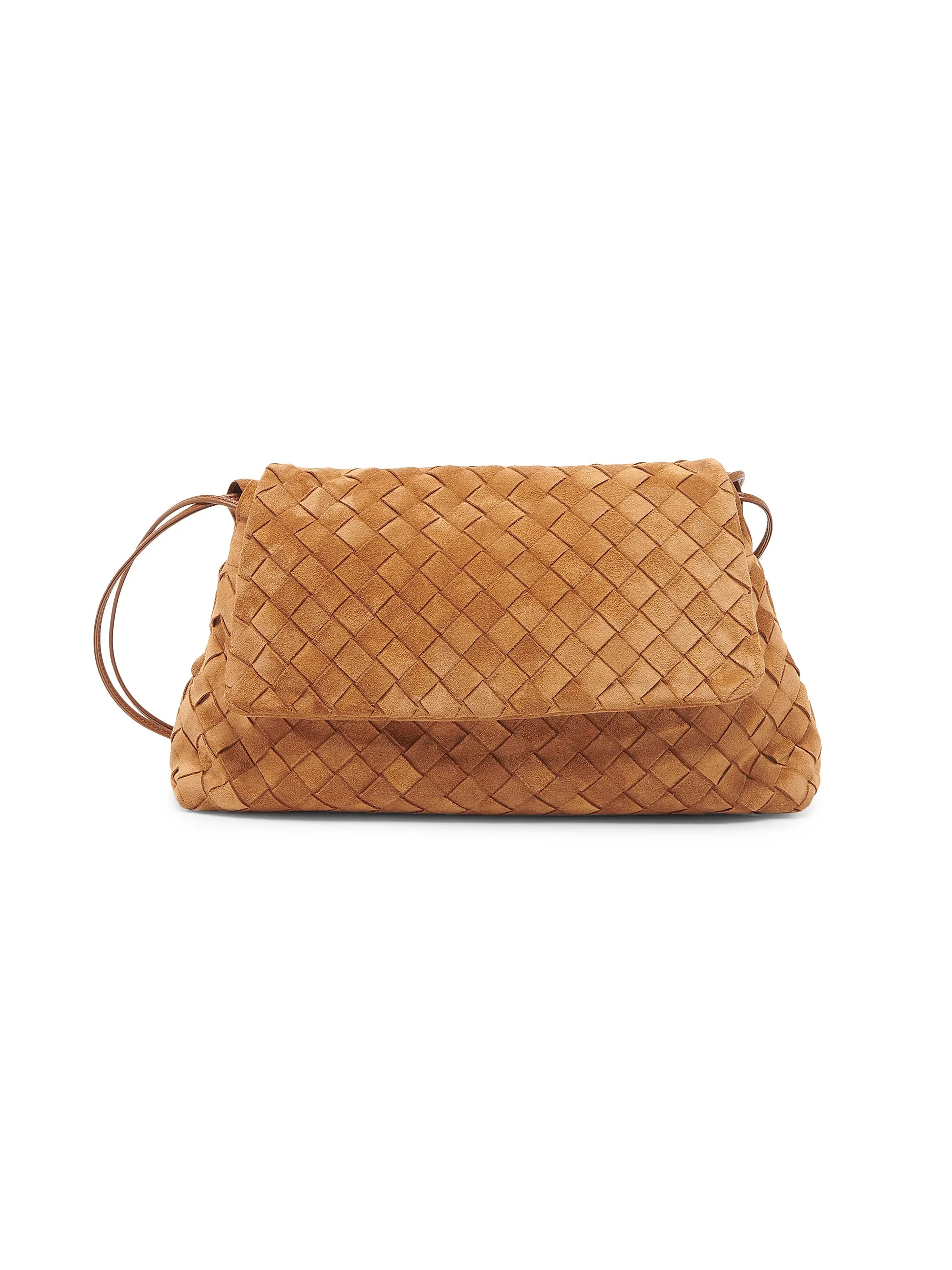 Bottega Veneta Giorno Intrecciato Suede Shoulder Bag