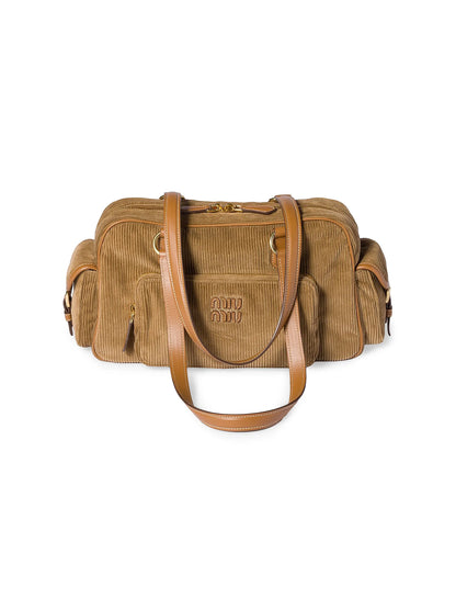 Miu Miu Corduroy Pocket Top Handle Bag