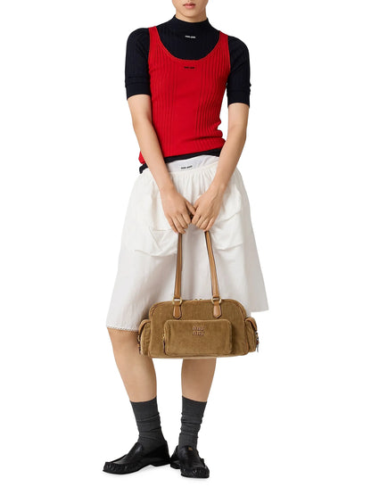 Miu Miu Corduroy Pocket Top Handle Bag