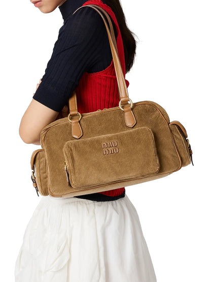 Miu Miu Corduroy Pocket Top Handle Bag
