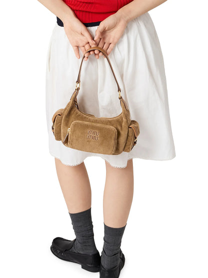 Miu Miu Corduroy Pocket Shoulder Bag