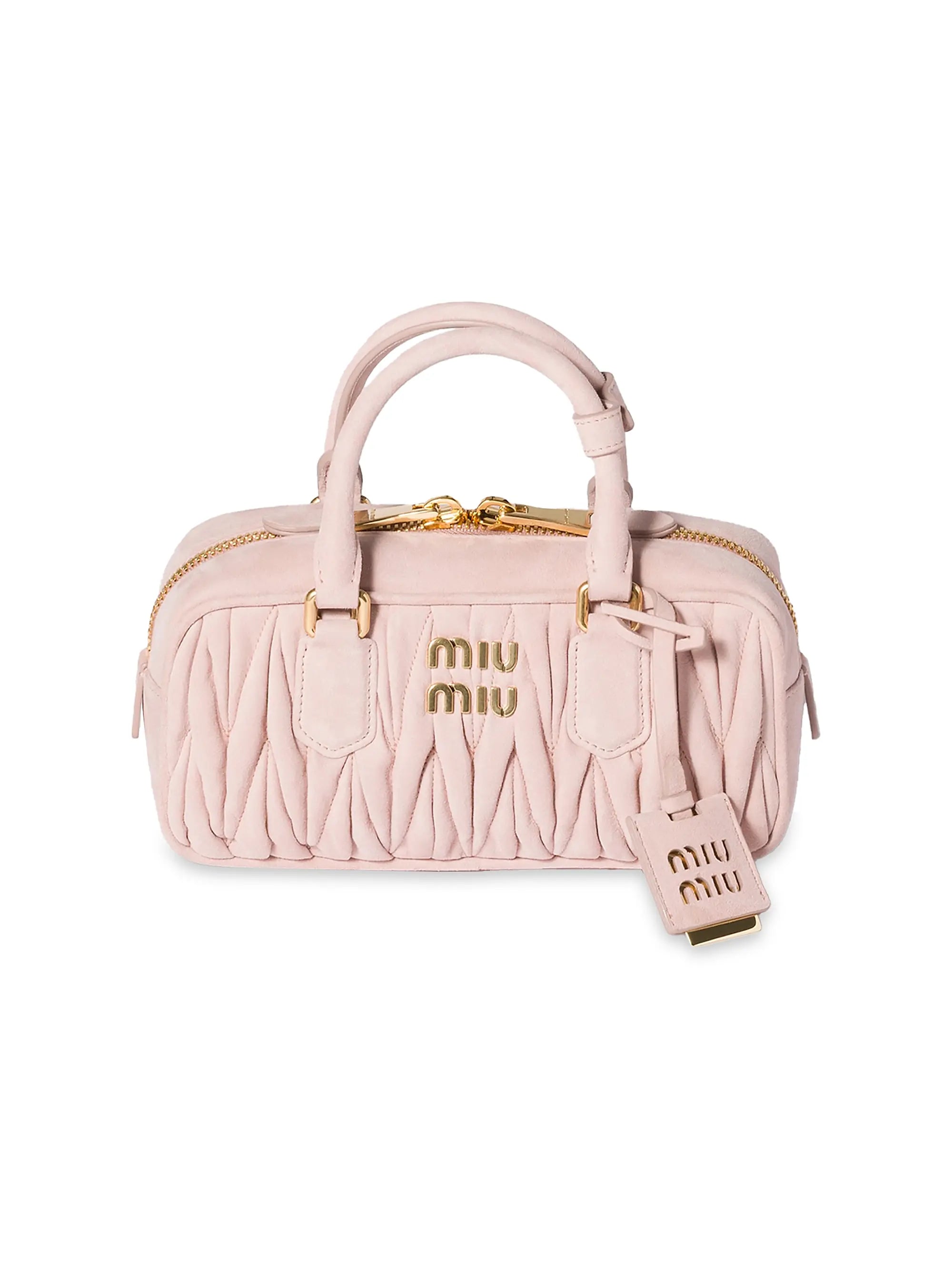 Miu Miu Arcadie Matelassé Suede Top Handle Bag