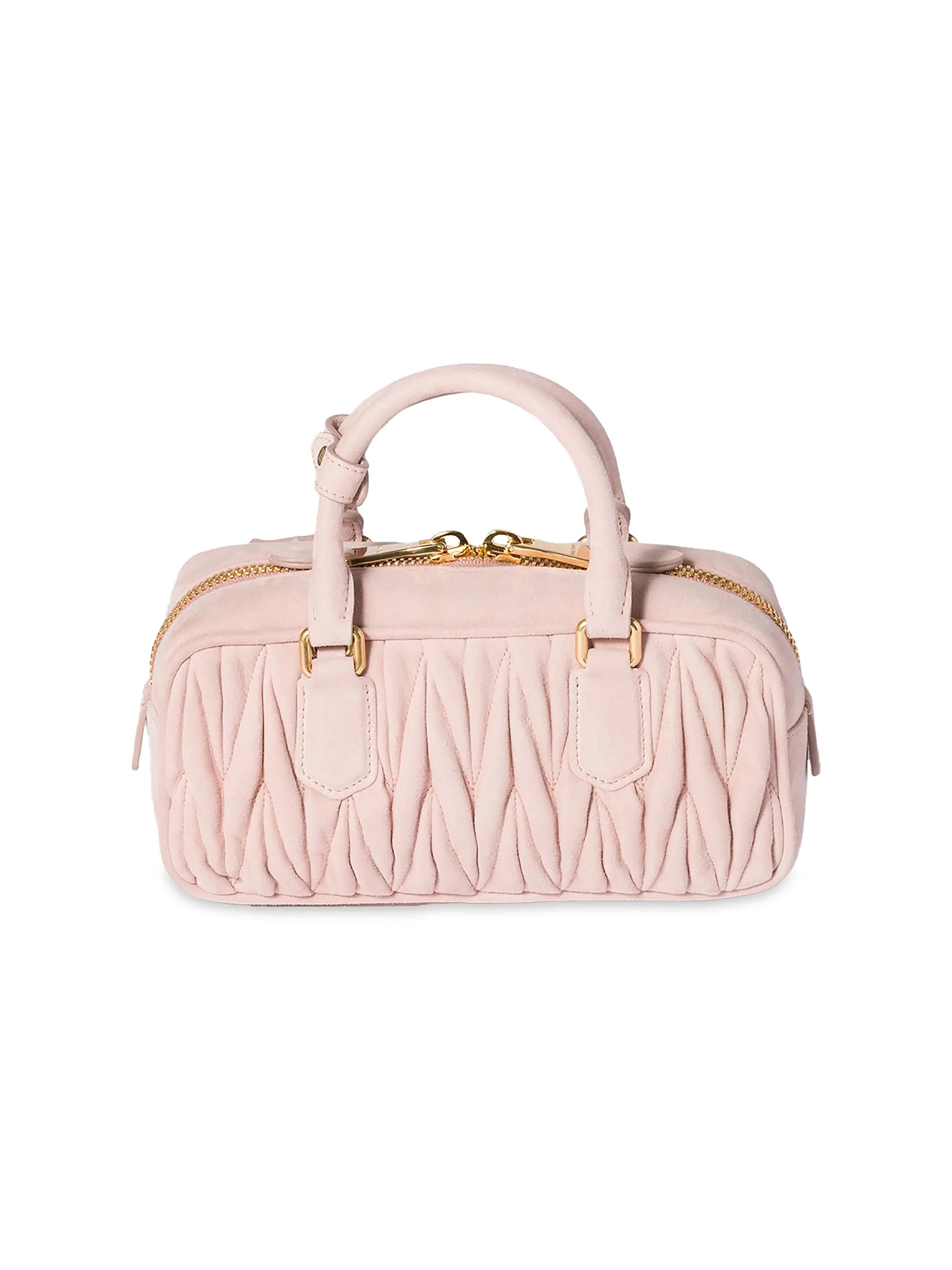 Miu Miu Arcadie Matelassé Suede Top Handle Bag