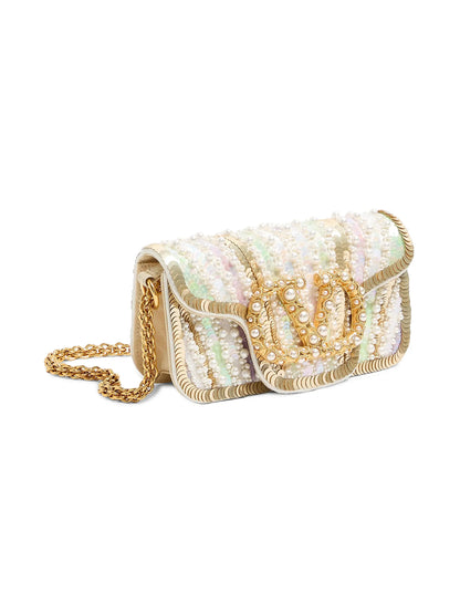Valentino Garavani Locò Small Embroidered Shoulder Bag with Jewel Logo