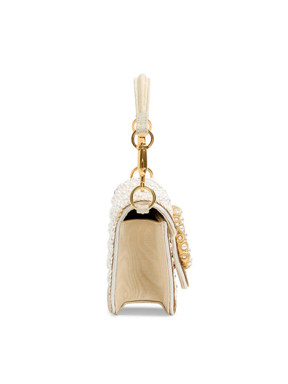 Valentino Garavani Locò Small Embroidered Shoulder Bag with Jewel Logo