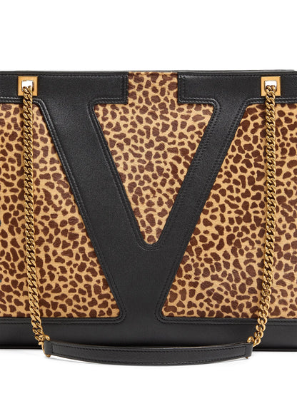 Valentino Garavani Viva Superstar Medium Shopping Bag in Calfskin with Pony Effect