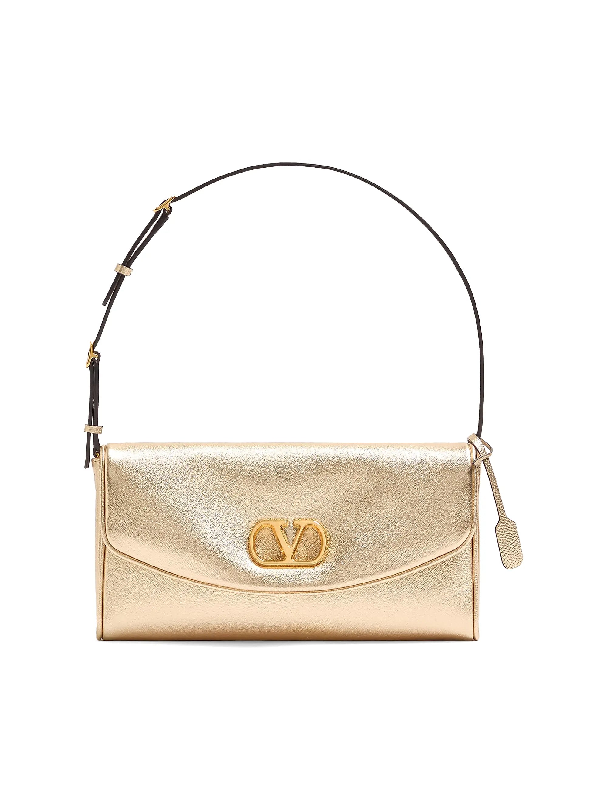 Valentino Garavani DeVain Small Shoulder Bag in Laminated Nappa Leather