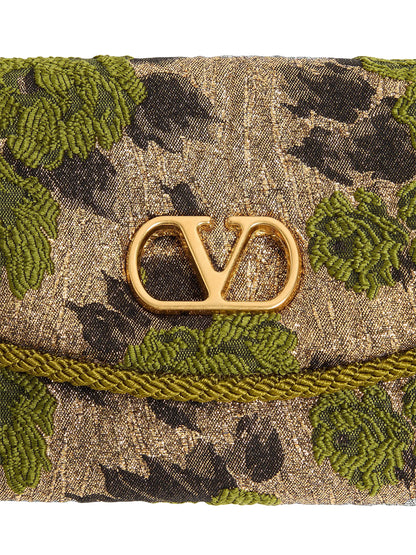 Valentino Garavani Devain Small Shoulder Bag in Jacquard Lurex Fabric