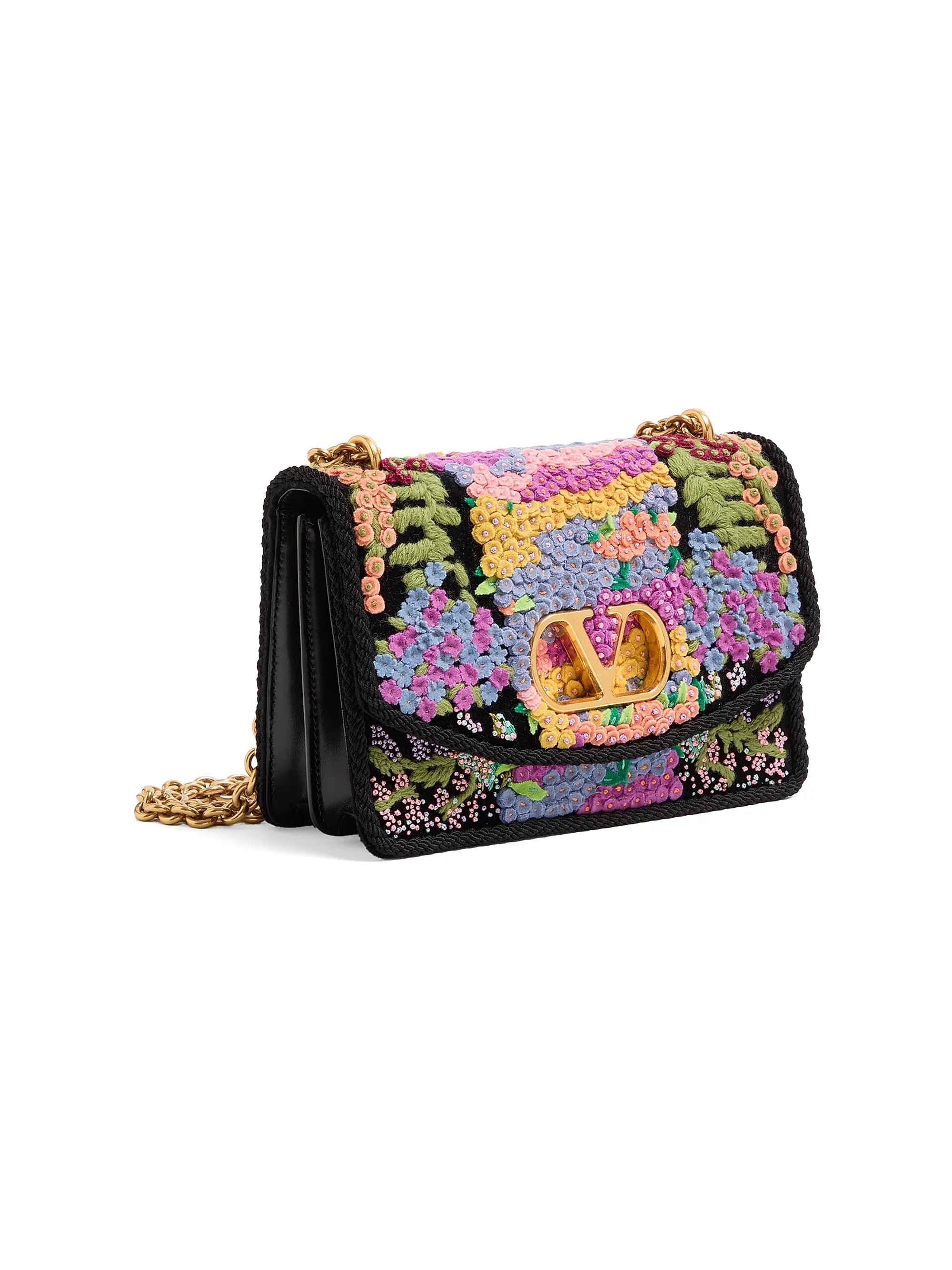 Valentino Garavani Vain Embroidered Shoulder Bag