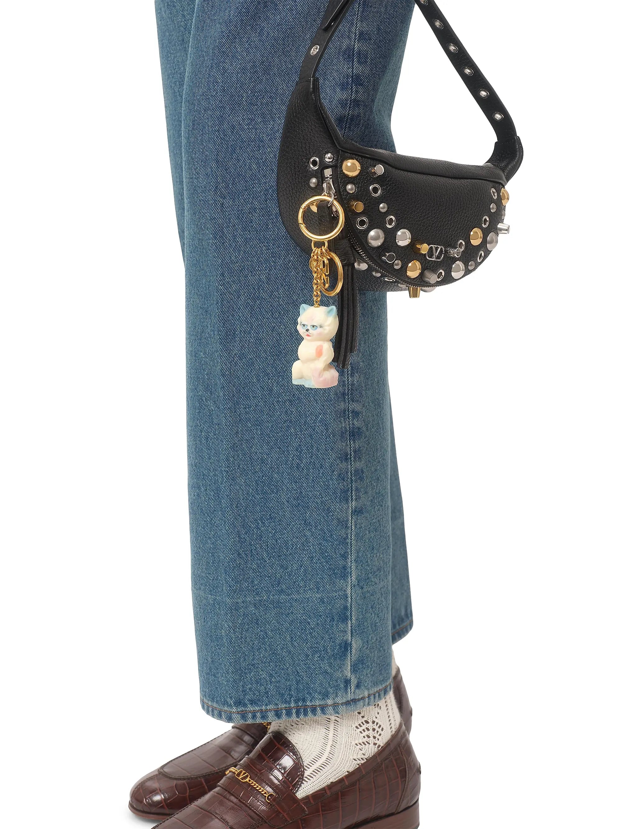 Valentino Garavani Le Chat De La Maison Nylon Bag Charm with Key Ring
