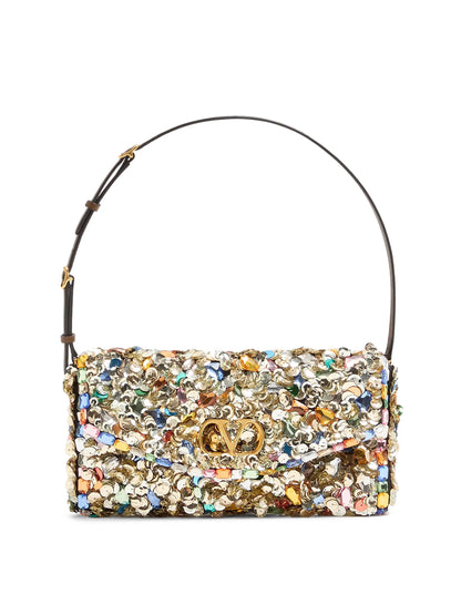 Valentino Garavani Devain Embroidered Small Shoulder Bag