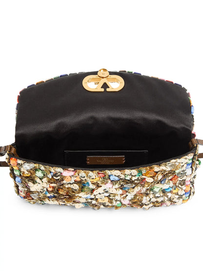 Valentino Garavani Devain Embroidered Small Shoulder Bag