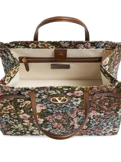 Valentino Garavani Antibes Medium Shopping Bag in Jacquard Fabric