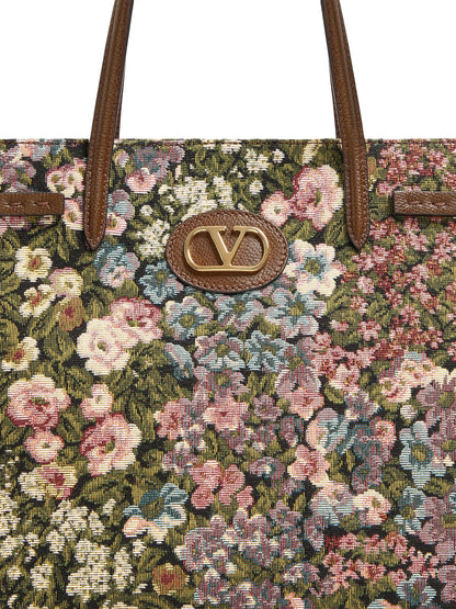 Valentino Garavani Antibes Medium Shopping Bag in Jacquard Fabric