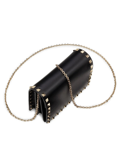 Valentino Garavani Rockstud Calfskin Chain Pouch