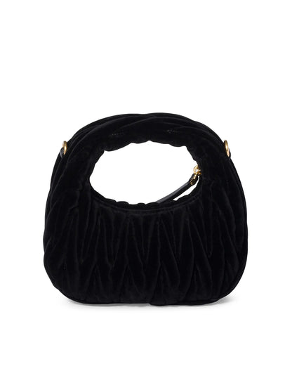 Miu Miu Wander Matelassé Velvet Mini Top Handle Bag