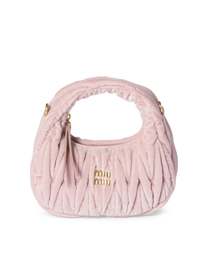 Miu Miu Wander Matelassé Velvet Mini Top Handle Bag