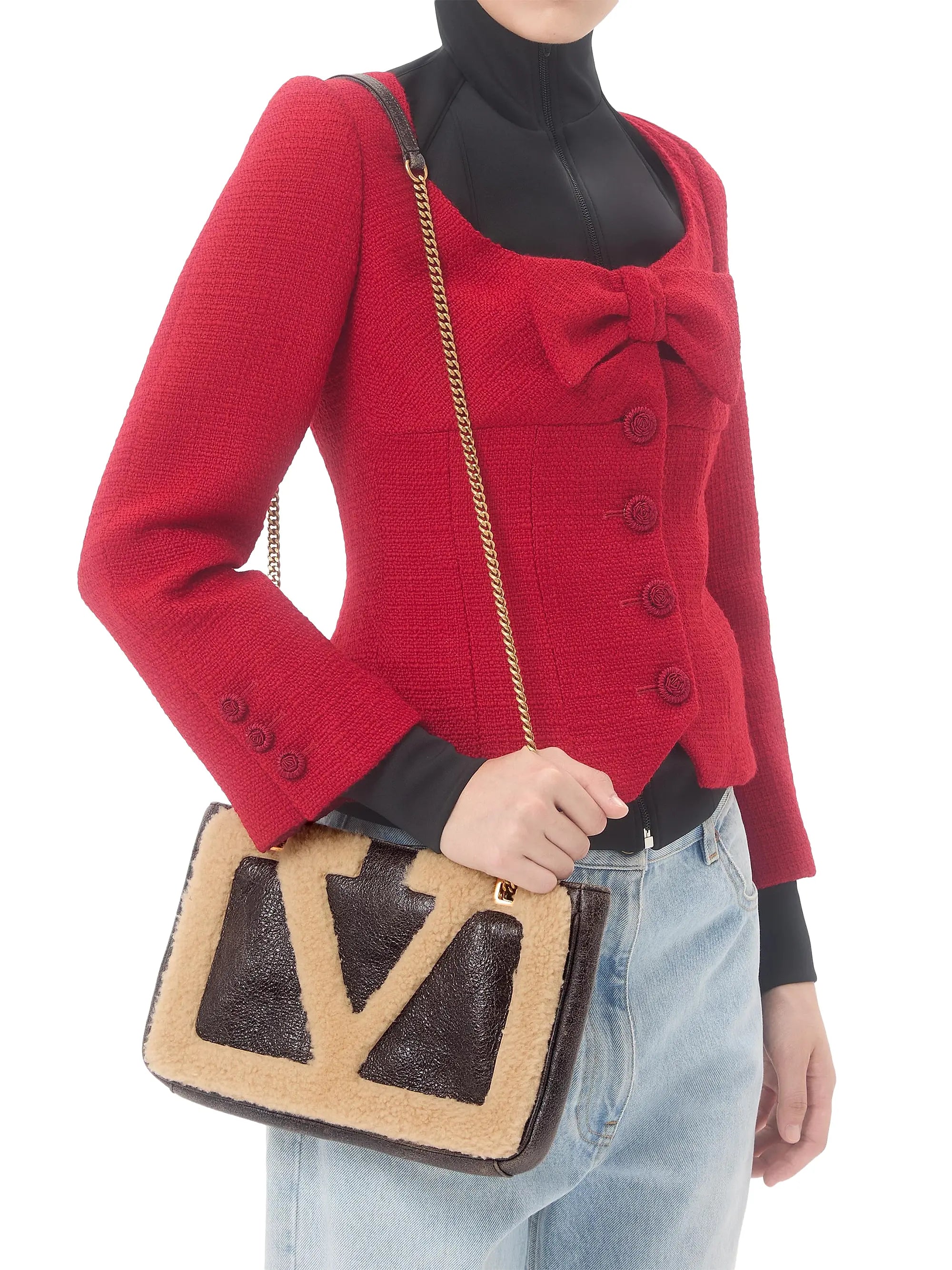Valentino Garavani Viva Superstar Small Sheepskin Shopping Bag