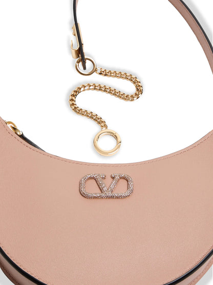 Valentino Garavani VLogo Signature Calfskin Hobo Mini Bag with Jewel Logo