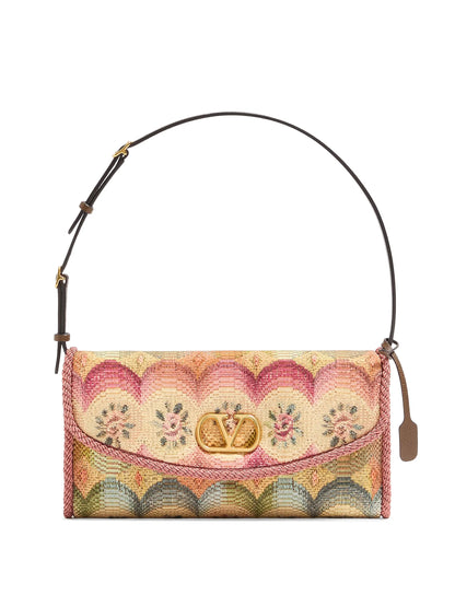 Valentino Garavani DeVain Small Shoulder Bag in Jacquard Apres L'hiver Fabric