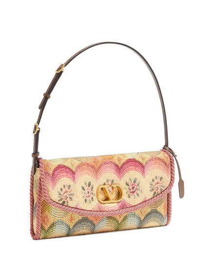 Valentino Garavani DeVain Small Shoulder Bag in Jacquard Apres L'hiver Fabric