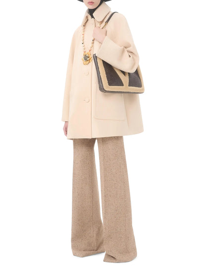 Valentino Garavani Viva Superstar Medium Shopping Bag in Shearling