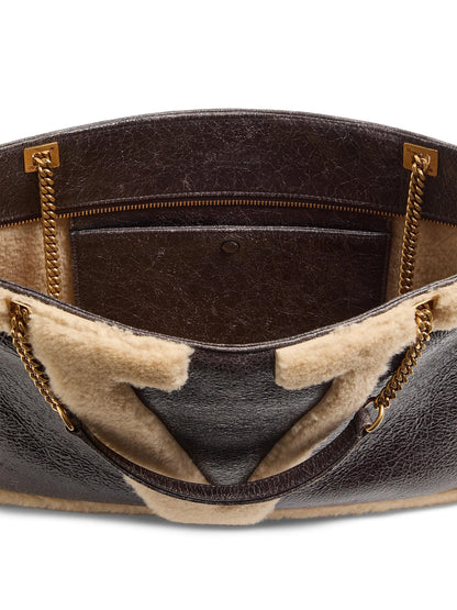 Valentino Garavani Viva Superstar Medium Shopping Bag in Shearling