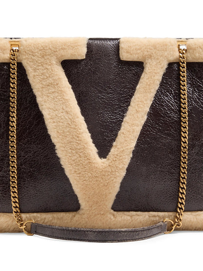 Valentino Garavani Viva Superstar Medium Shopping Bag in Shearling