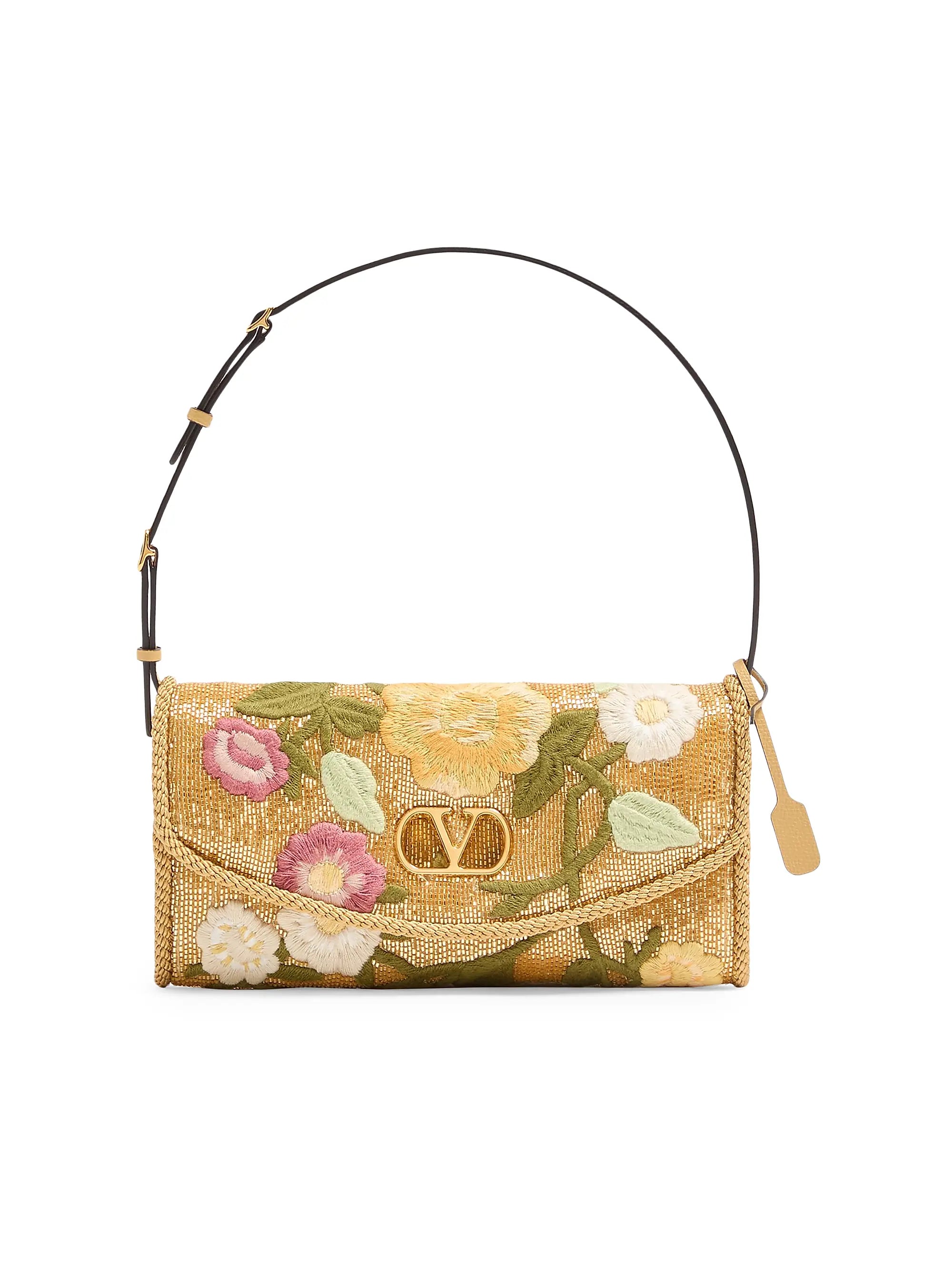 Valentino Garavani DeVain Small Embroidered Shoulder Bag
