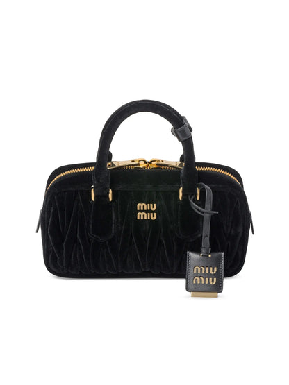 Miu Miu Arcadie Matelassé Velvet Top Handle Bag