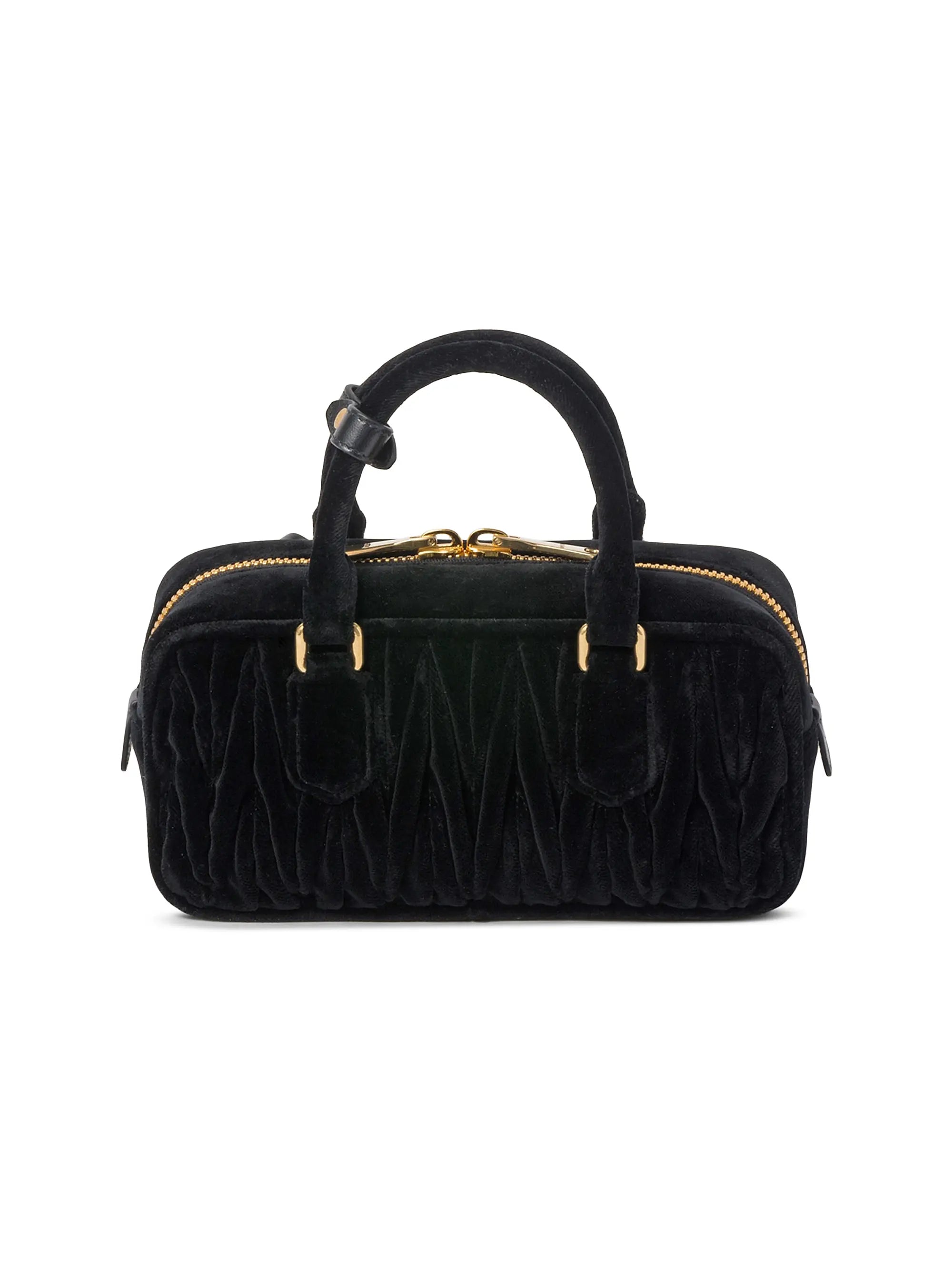 Miu Miu Arcadie Matelassé Velvet Top Handle Bag