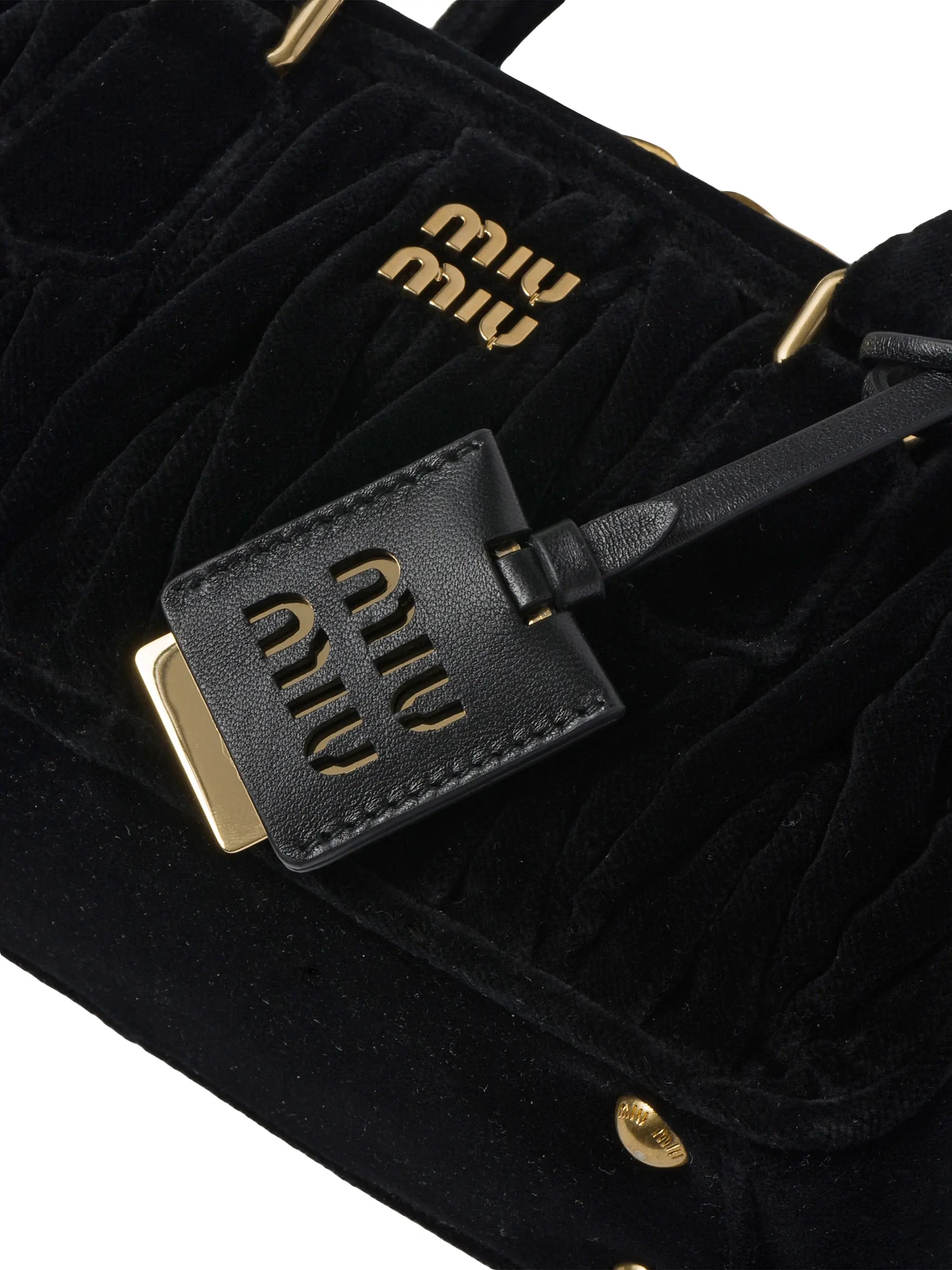 Miu Miu Arcadie Matelassé Velvet Top Handle Bag
