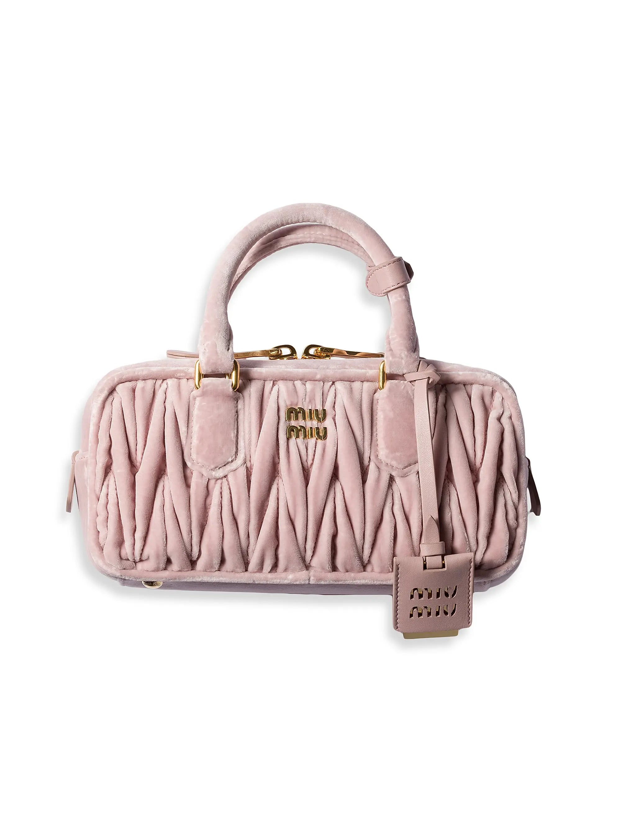 Miu Miu Arcadie Matelassé Velvet Top Handle Bag