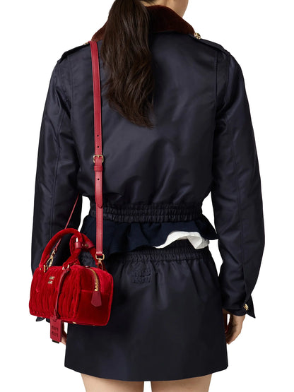 Miu Miu Arcadie Matelassé Velvet Top Handle Bag