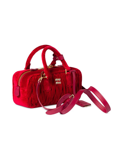 Miu Miu Arcadie Matelassé Velvet Top Handle Bag