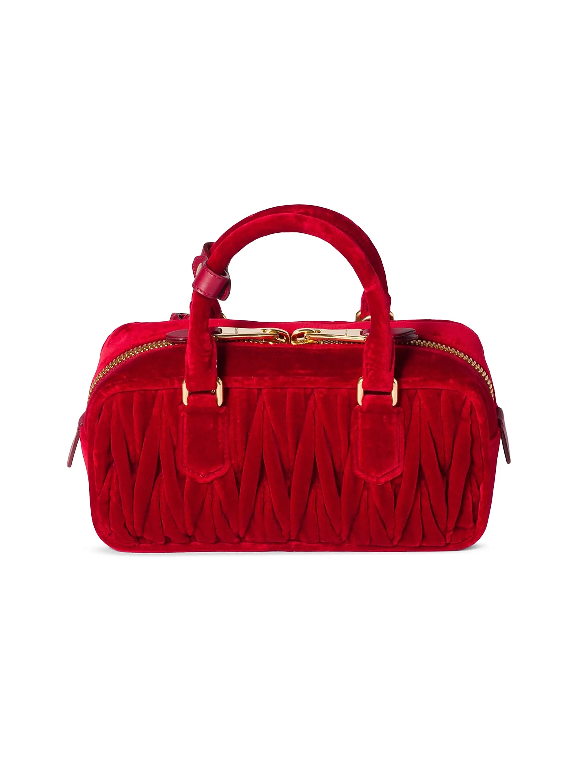 Miu Miu Arcadie Matelassé Velvet Top Handle Bag