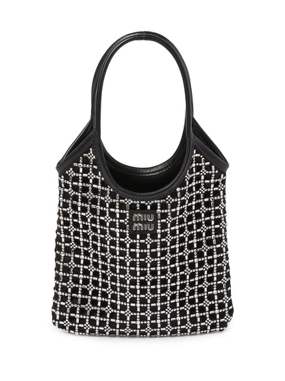 Miu Miu Ivy Satin Top-Handle Bag with Synthetic Crystals