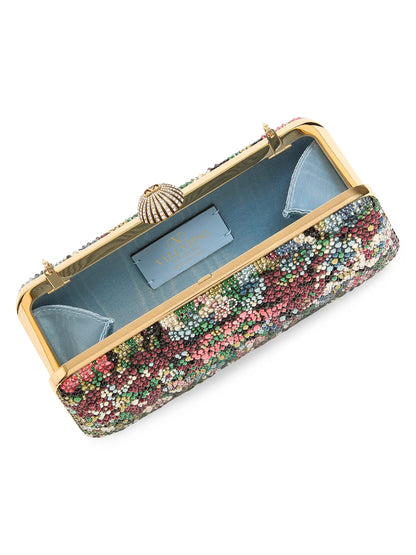 Valentino Garavani Carry Secrets Minaudiere Clutch with Apres L'hiver Rhinestone Motif