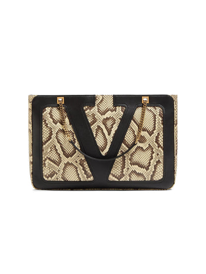 Valentino Garavani Viva Superstar Medium Python Shopping Bag