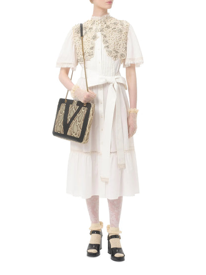 Valentino Garavani Viva Superstar Medium Python Shopping Bag