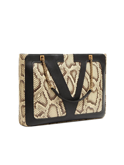Valentino Garavani Viva Superstar Medium Python Shopping Bag